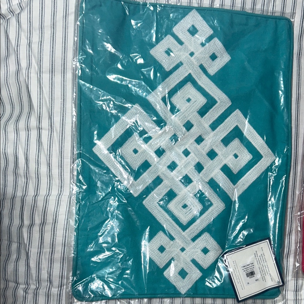 Pottery Barn Teen Turquoise and White Fabric